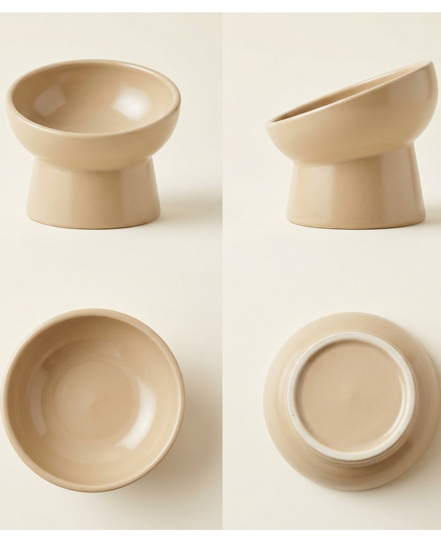 Acorng Ceramic Cat Bowl Oat 10 oz Tilted Stand