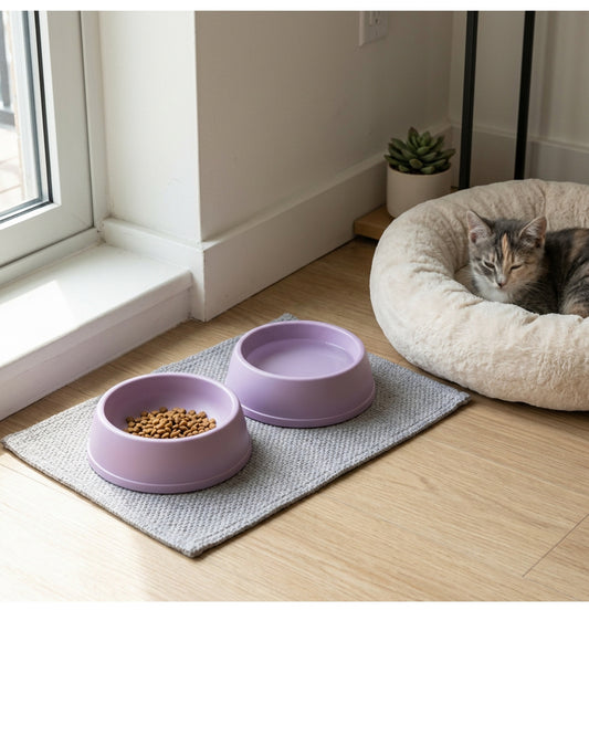 Acorng Kitten Shallow Bowl Pair Lilac 6 oz
