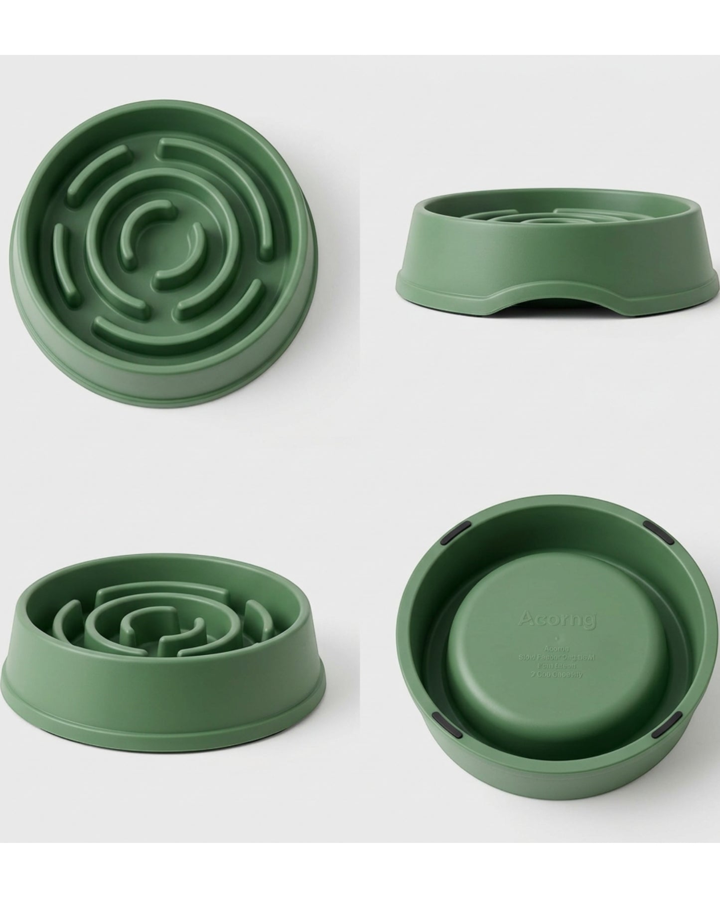 Acorng Slow Feeder Dog Bowl Fern Green 2 Cup