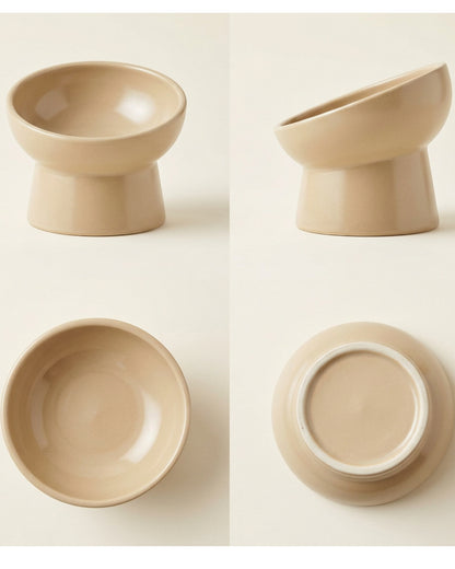 Acorng Ceramic Cat Bowl Oat 10 oz Tilted Stand