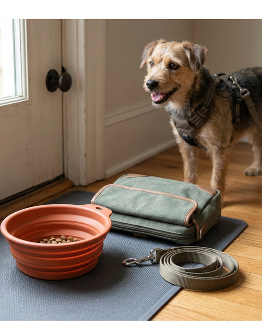 Acorng Silicone Travel Pet Bowl Clay 20 oz Collapsible