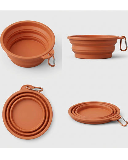 Acorng Silicone Travel Pet Bowl Clay 20 oz Collapsible
